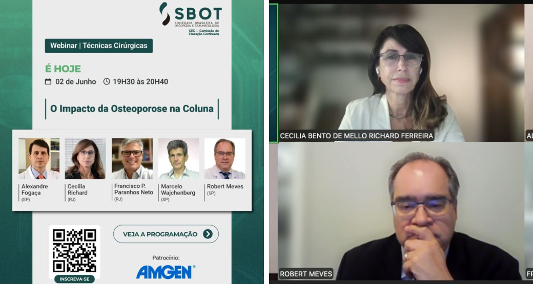 O impacto da Osteoporose na coluna: Tema do Webinar Educação Continuada da SBOT